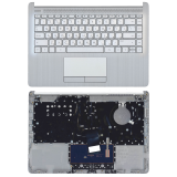 Клавиатура (топ-панель) для ноутбука HP 14-CF 14-DK серебристая с серебристым топкейсом