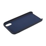 Защитная крышка для iPhone Xr Leather Сase кожаная (темно-синяя, коробка)