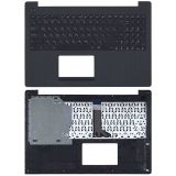 Клавиатура (топ-панель) для ноутбука Asus X553 черная с черным топкейсом