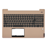 Клавиатура (топ-панель) для ноутбука Lenovo S540-15 черная с розовым топкейсом, с подсветкой