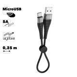 USB кабель BOROFONE BX32 Munificent Micro USB, 0.25м, 5A, нейлон (черный)