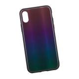Защитная крышка "LP" для iPhone X "Rainbow Glass Case" (зеленый градиент/коробка)