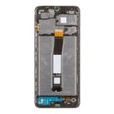 Дисплей (экран) в сборе с тачскрином для Xiaomi POCO C55 черный с рамкой (Premium LCD)