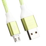 Micro USB кабель LP "Волны" зеленый, белый