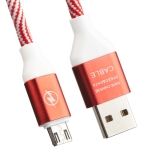 Micro USB кабель LP "Волны" красный, белый