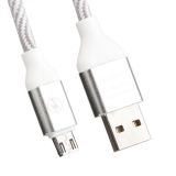 Micro USB кабель LP "Волны" серый, белый