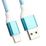 USB Type-C кабель LP "Волны" голубой, белый