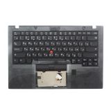 Клавиатура (топ-панель) для ноутбука Lenovo ThinkPad X1 Carbon 6th Gen черная с черным топкейсом