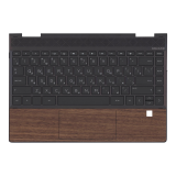 Клавиатура (топ-панель) для ноутбука HP Envy x360 13-AR черная с черно-коричневым топкейсом