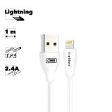 USB кабель Earldom EC-087I Lightning 8-pin, 2.4A, 1м, TPE (белый)