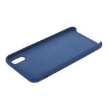 Защитная крышка для iPhone Xs Max Leather Сase кожаная (синяя, коробка)