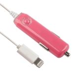 Автомобильная зарядка In Car Charger для Apple iPhone, iPod, iPad 8-pin 5V 1A розовый, коробка