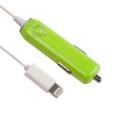 Автомобильная зарядка In Car Charger для Apple iPhone, iPod, iPad 8-pin 5V 1A зеленый, коробка
