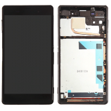 Дисплей (экран) в сборе с тачскрином для Sony Xperia Z3 черный с рамкой