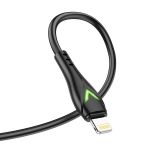 USB кабель BOROFONE BX65 Bright Lightning 8-pin 2.4A TPE LED 1м (черный)