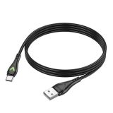 USB кабель BOROFONE BX65 Bright Type-C 3A TPE LED 1м (черный)