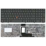 Клавиатура для ноутбука HP EliteBook 8560W темно-серая с трекпойнтом без подсветки