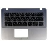 Клавиатура (топ-панель) для ноутбука Asus X442UA-1B черная со стальным топкейсом (с разбора)