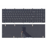 Клавиатура для ноутбука DNS 0164801, 0164802, Clevo W350, W370, MP-12A36SU-430 черная с рамкой с подсветкой