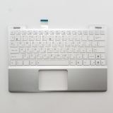 Клавиатура (топ-панель) для ноутбука Asus Eee PC 1018P белая с серебристым топкейсом