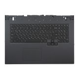 Клавиатура (топ-панель) для ноутбука Lenovo Legion 5-17IMH05 черная с черным топкейсом