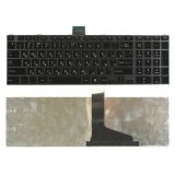 Клавиатура для ноутбука Toshiba Satellite C850 C870 C875 черная c черной рамкой без подсветки, плоский Enter