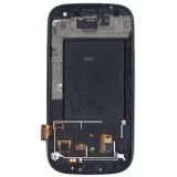 Дисплей (экран) в сборе с тачскрином для Samsung Galaxy S3 GT-I9300 черный с рамкой