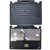 Клавиатура (топ-панель) для ноутбука Lenovo ThinkPad X1 Helix черная с черным топкейсом и трекпойнтом 