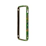 Bumper для iPhone 5, 5S, SE "Рыбки со стразами" металл (зеленый)