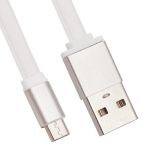 USB Дата-кабель "Cable" Micro USB плоский мягкий силикон 1 м. (белый)