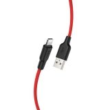 USB кабель HOCO X21 Plus Silicone Lightning 8-pin 2.4А силикон 1м (красный, черный)