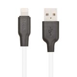 USB кабель HOCO X21 Plus Silicone Lightning 8-pin 2.4А силикон 2м (белый, черный)