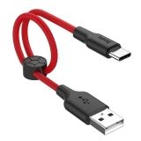 USB кабель HOCO X21 Plus Silicone Type-C 3А силикон 0.25м (красный, черный)