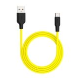 USB кабель HOCO X21 Plus Silicone Type-C 3А силикон 1м (желтый, черный)