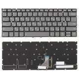 Клавиатура для ноутбука Lenovo Yoga 920-13IKB серая без рамки с подсветкой, плоский Enter
