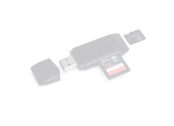 USB Картридер All in 1 Mini металлический 638 серебристый, коробка