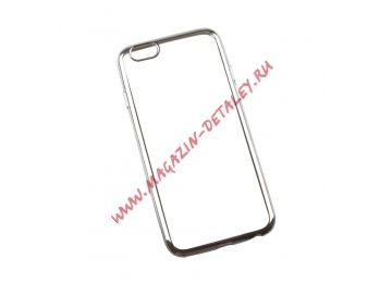 Силиконовый чехол TPU Case для Apple iPhone 6S прозрачный с серой рамкой