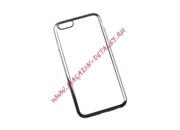 Силиконовый чехол TPU Case для Apple iPhone 6S прозрачный с черной рамкой