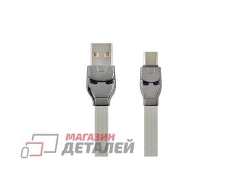 Кабель USB HOCO (U14) Type-C Iron Man (серый)