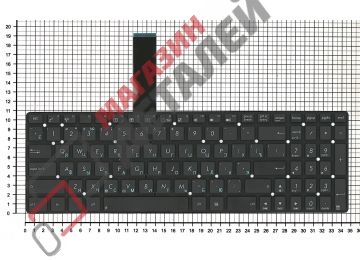 Клавиатура для ноутбука Asus K55 черная без рамки, плоский Enter