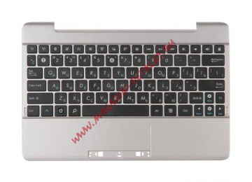Клавиатура для планшета (трансформера) Asus Transformer Pad TF300T черная с серебристым топкейсом