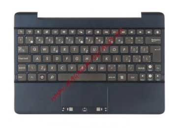 Клавиатура для планшета (трансформера) Asus Transformer Pad TF300T черная с синим топкейсом