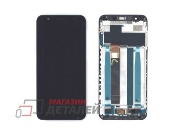 Дисплей (экран) в сборе с тачскрином для Asus ZenFone Lite (L1) ZA551KL черный с рамкой