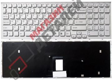 Клавиатура для ноутбука Sony Vaio VPC-EB VPCEB белая с рамкой