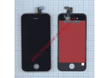 Дисплей (экран) в сборе с тачскрином для iPhone 4S черный (AA)