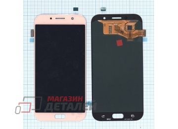 Дисплей (экран) в сборе с тачскрином для Samsung Galaxy A7 (2017) SM-A720F розовый (Premium LCD)