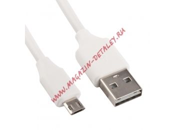 USB кабель LP Micro USB двусторонние разъемы USB-Micro USB 1 м. белый, коробка