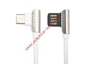 USB кабель Hoco U42 Exquisite Steel Type-C Charging Data Cable L=1,2M белый