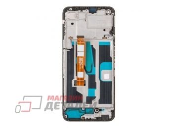 Дисплей (экран) в сборе с тачскрином для Realme 8i, Narzo 50 4G (RMX3151, RMX3286) черный с рамкой (Premium LCD)