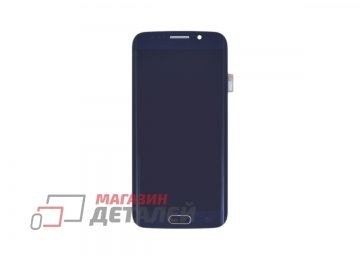 Дисплей (экран) в сборе с тачскрином для Samsung Galaxy S6 Edge SM-G925F темно-синий с рамкой (Premium SC LCD)